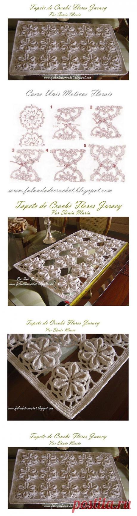 Шикарный коврик крючком. Схемы вязания