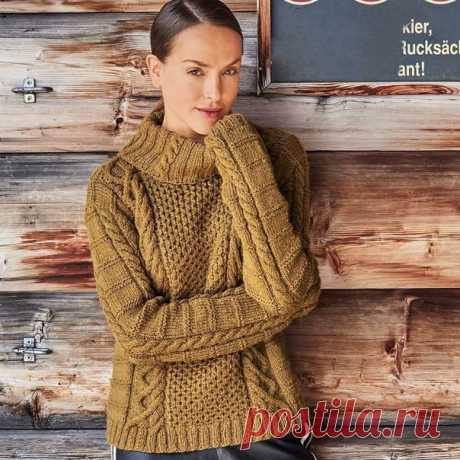 #спицы_вк #джемпер_вк #свитер_вк
СВИТЕР С РЕЛЬЕФНЫМИ УЗОРАМИ

СВИТЕР С РАЗНЫМИ УЗОРАМИ
Поперечные рельефы на рукавах, вертикальные полосы с «косами» и узор из «сот» потребуют времени, но того стоят. Особенно если вы возьмете для этого проекта свою любимую пряжу.

Размеры
38/40 (42/44) 46/48

ВАМ ПОТРЕБУЕТСЯ
Пряжа (62% натуральной шерсти, 26% мохера, 12% полиамида; 175 м/50 г) — 500 (550) 600 г желтовато-коричневой; спицы №5,5 и 6; круговые спицы №5,5 и 6.

УЗОРЫ И СХЕМЫ

Р...