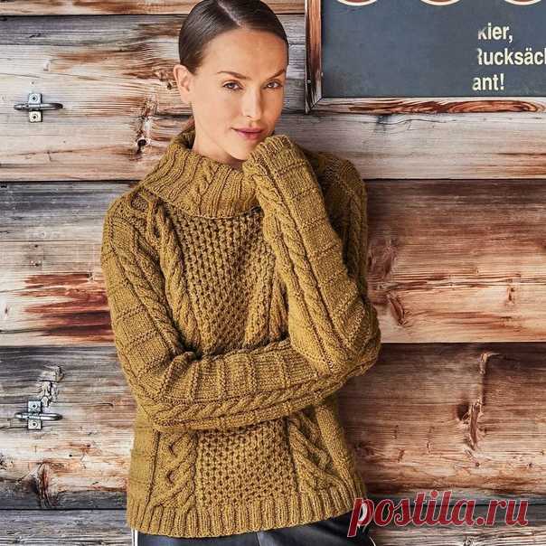 #спицы_вк #джемпер_вк #свитер_вк
СВИТЕР С РЕЛЬЕФНЫМИ УЗОРАМИ

СВИТЕР С РАЗНЫМИ УЗОРАМИ
Поперечные рельефы на рукавах, вертикальные полосы с «косами» и узор из «сот» потребуют времени, но того стоят. Особенно если вы возьмете для этого проекта свою любимую пряжу.

Размеры
38/40 (42/44) 46/48

ВАМ ПОТРЕБУЕТСЯ
Пряжа (62% натуральной шерсти, 26% мохера, 12% полиамида; 175 м/50 г) — 500 (550) 600 г желтовато-коричневой; спицы №5,5 и 6; круговые спицы №5,5 и 6.

УЗОРЫ И СХЕМЫ

Р...