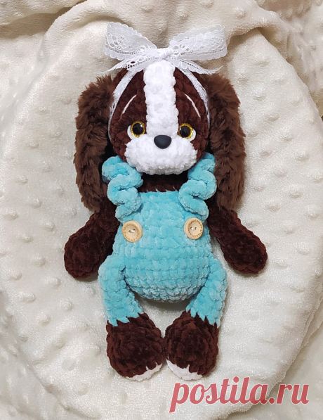 PDF Спаниелька Нелли крючком. FREE crochet pattern; Аmigurumi animal patterns. Амигуруми схемы и описания на русском. Вязаные игрушки и поделки своими руками #amimore - собака породы спаниель, пёс, плюшевая собачка, щенок из плюшевой пряжи, пёсик.