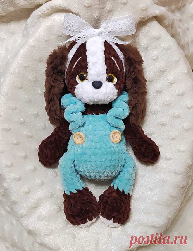 PDF Спаниелька Нелли крючком. FREE crochet pattern; Аmigurumi animal patterns. Амигуруми схемы и описания на русском. Вязаные игрушки и поделки своими руками #amimore - собака породы спаниель, пёс, плюшевая собачка, щенок из плюшевой пряжи, пёсик.