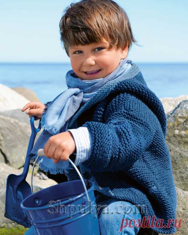 Жакет с капюшоном для мальчика спицами возраст 4-6 лет - SHPULYA.com