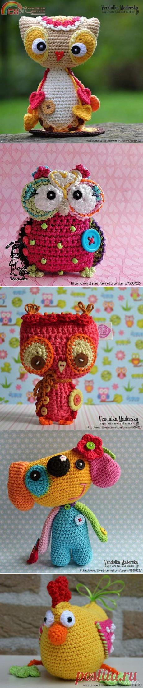 Игрушки по мотивам изделий рукодельниц Vendulka Maderska и Herriet. / Мир игрушки / Вязаные игрушки. Мастер-классы, схемы, описание.