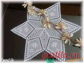 Новогодняя салфетка крючком / Вязание