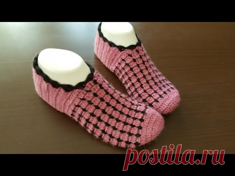Çok güzel gösterişli çeyizlik tığ işi patik modeli (herkesin kolayca yapabileceği bir model)