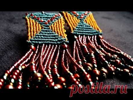 fringed cavandoli earrings - micro macrame tutorial