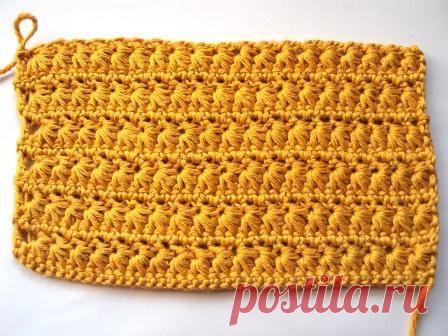 Рельефные узоры крючком.