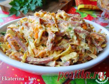 Салат "Обжорка" с яичными блинчиками – кулинарный рецепт