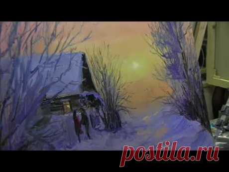 Игорь Сахаров, зимний пейзаж маслом