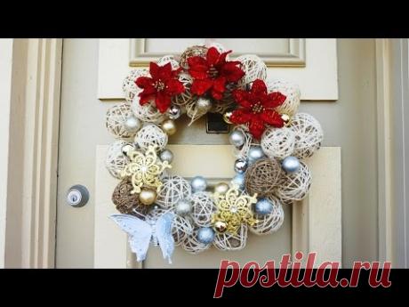 CORONA DE NAVIDAD/ARO DE PERIODICO/ESFERAS DE HILO