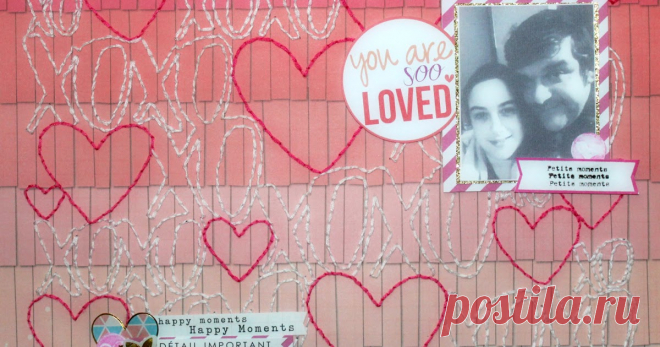 Ricamiamo un layout scrapbooking, cardmaking, scrap, tutorial, aj, project life, card