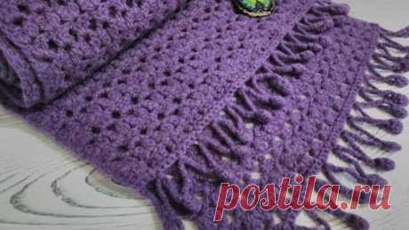 КАК СВЯЗАТЬ ШАРФ КРЮЧКОМ HOW TO KNIT a SCARF МОЙ ЗИМНИЙ ШАРФ