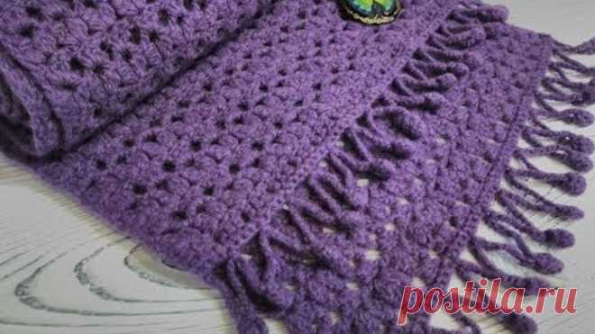 КАК СВЯЗАТЬ ШАРФ КРЮЧКОМ HOW TO KNIT a SCARF МОЙ ЗИМНИЙ ШАРФ