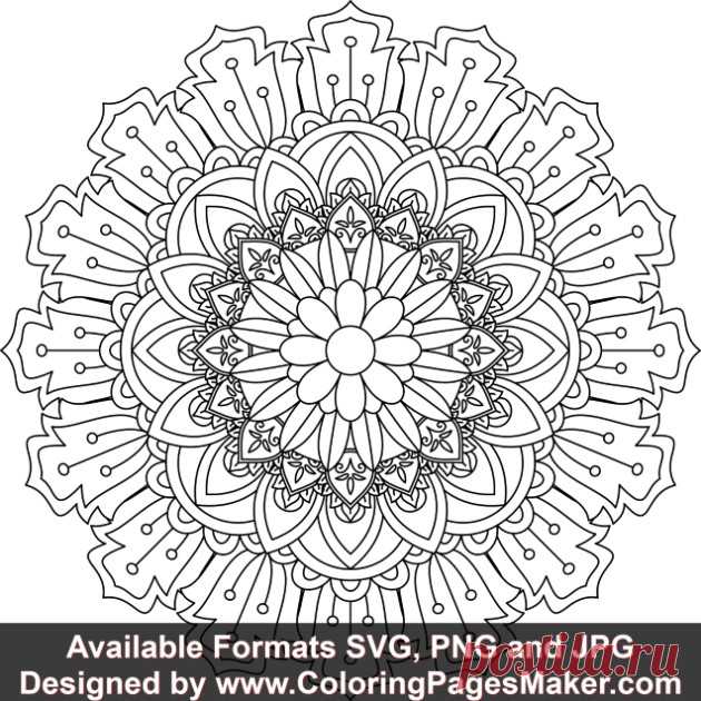SVG Mandala Art #147 &#8211; ColoringPagesMaker