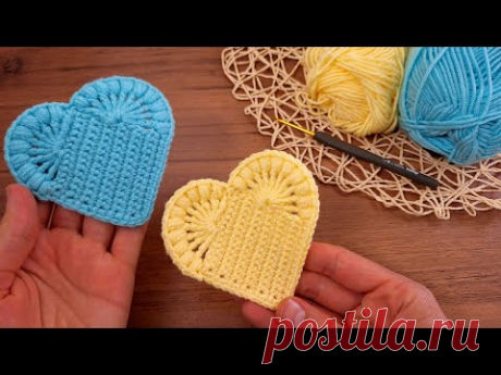 ❤️ Простая подставка под стакан в виде сердца, связанная крючком | Урок для начинающих!