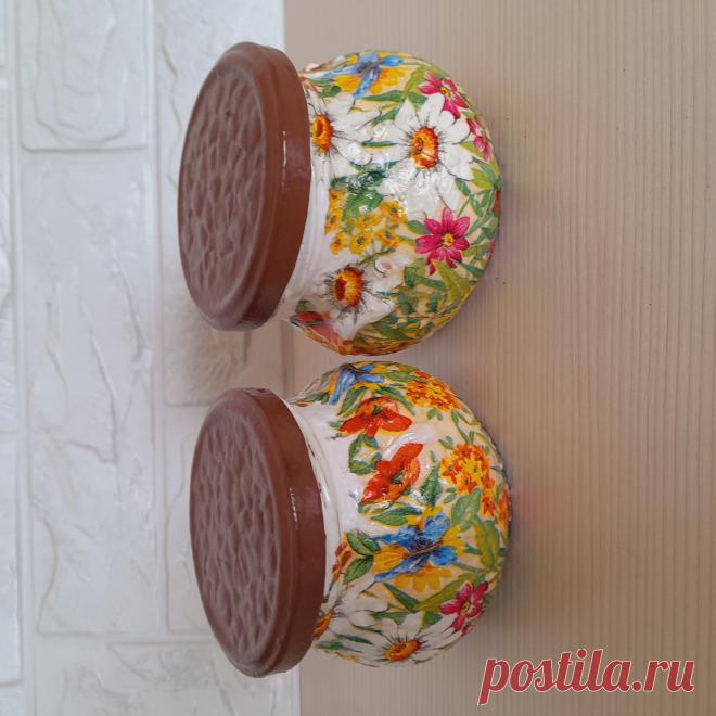 Декупаж стеклянных банок
