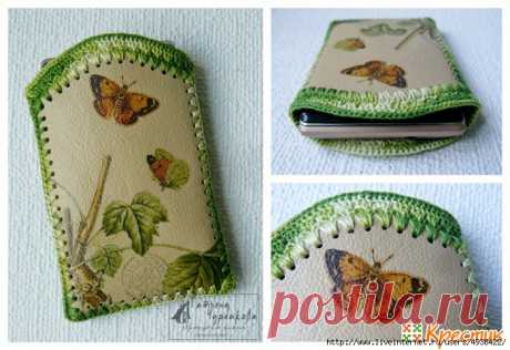 Стильный аксессуар своими руками, чехол для телефона крючком