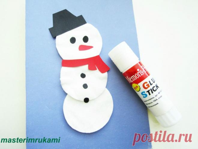 Как сделать снеговика из ватных дисков | Masterimrukami RU | Яндекс Дзен
