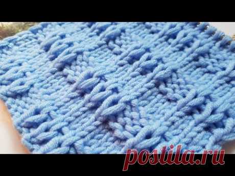 Имитируем однотонный узор Шанель на спицах 🍓 knitting pattern. - YouTube