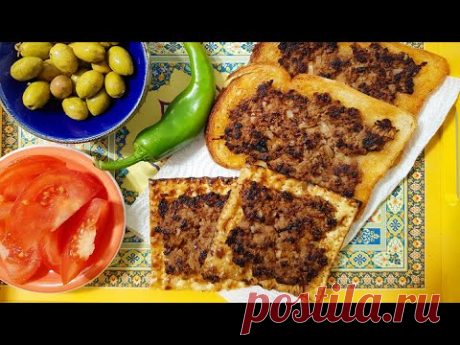 Лахма бе аджун (хлебная лепёшка с мясом) за 5 минут