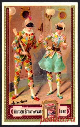 Liebig Chromo S149 Italian Masques - Arleccino Liebig's Beef Extract 
