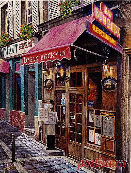 Ресторан "Au Bon Bock". Париж. ©Парижские кафе/ Аркадий Острицкий - ARTinvestment.RU Forum