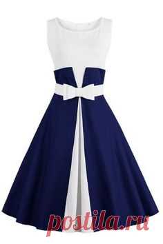 Chicloth One More Time Cute Bow Vintage Dress #vintagedresses