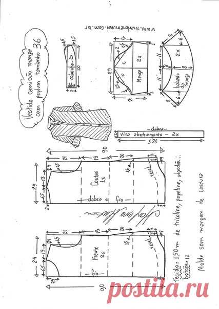 Платье-рубашка с воротником 