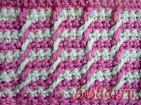 Узор вязания крючком 12 Жаккард - Сrochet pattern