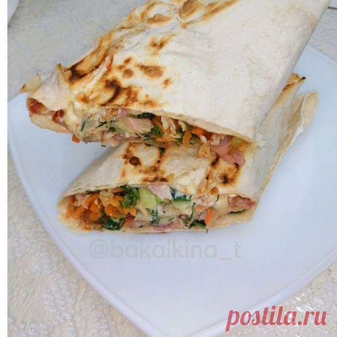 Шаурма на скорую руку🌮 - рецепт автора Татьяна Бакалкина