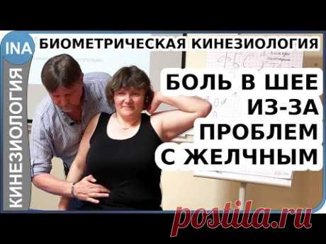 Корешковый синдром в шее как результат проблем печени и желчного. Биометрическая кинезиология - YouTube