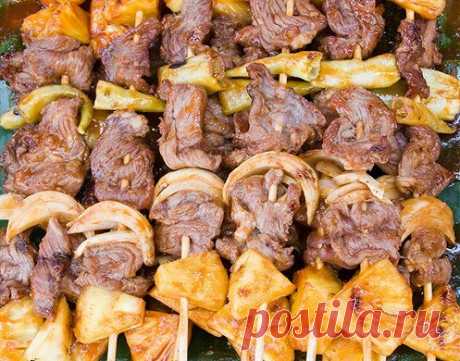 Свиной шашлык с ананасами рецепт – мексиканская кухня: основные блюда