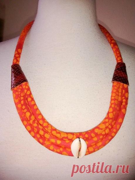 Fabric Cord Necklace Fiber jewelry by Painted от paintedthreads2