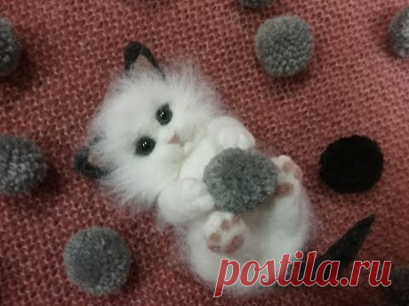ПРОСТОЕ  ВАЛЯНИЕ  КОТИКА -- ШКОЛА  ФЕЛТИНГА Татьяны Шелиповой