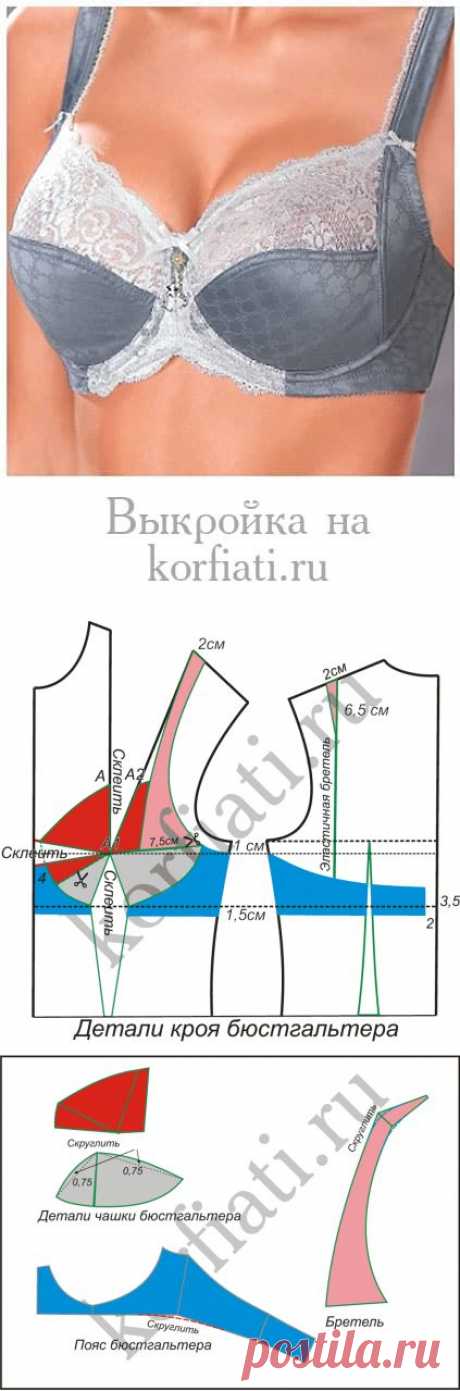 Выкройка бюстгальтера от Анастасии Корфиати