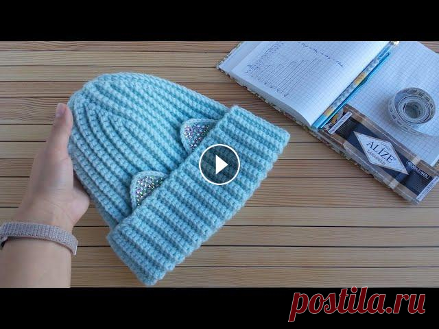 Шапка крючком/Как связать шапку крючком Шапка крючком/Как связать шапку крючком...