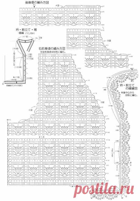 Интересные японские модели крючком и схемы для весеннего вязания! | Вязалки Веселого Хомяка | Дзен