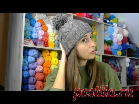 Шапки онлайн. Выпуск 9. Часть 1. Расчеты на шапку с косами и ромбами. Прямой эфир с Instagram