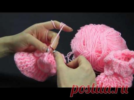 Scarpette Baby passo a passo ad uncinetto - parte 4 - ( Video Tutorial ) - YouTube