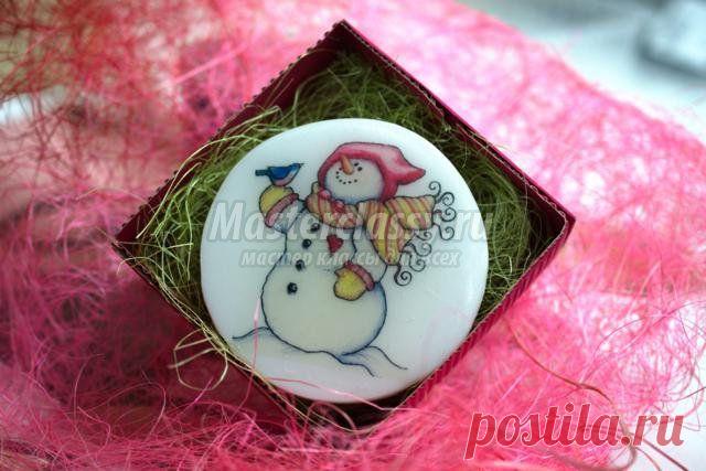 Новогоднее мыло своими руками. Снеговик. Мастер-класс с пошаговым фото