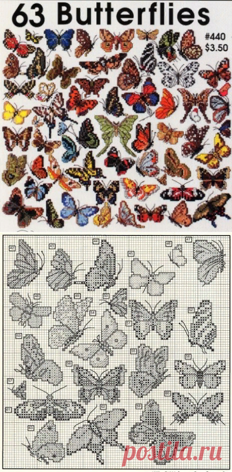 63 бабочки - запись пользователя Джулия (Джулия) в сообществе Вышивка в категории Вышивка крестом