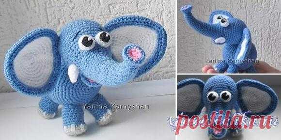 Слоненок – игрушки крючком, мастер класс
