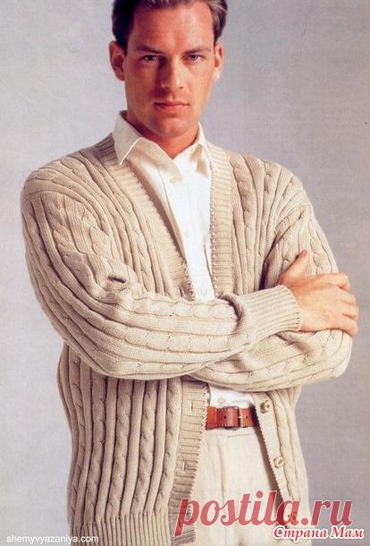Классический жакет для мужчин. Спицы