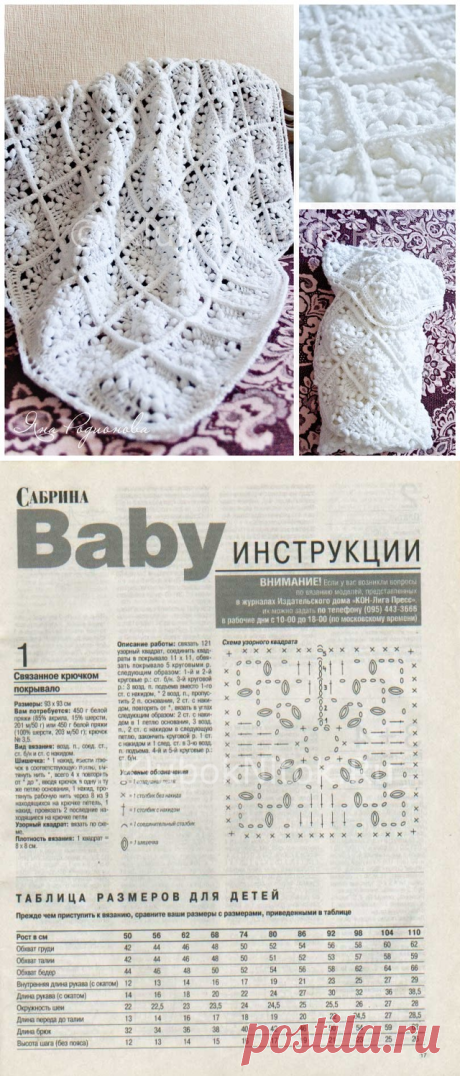Плед из пышных мотивов | Вязание крючком | Вязание спицами и крючком. Схемы вязания.