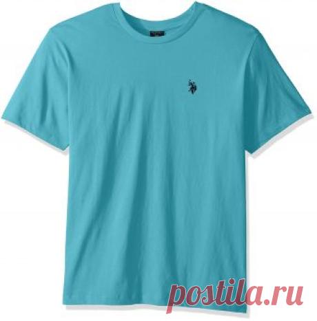 U.S. Polo Assn. Men's Crew Neck Small Pony T-Shirt, Painters Aqua, M | Amazon.com