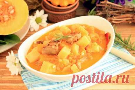 Жаркое со свининой, тыквой и картофелем | CityWomanCafe.com