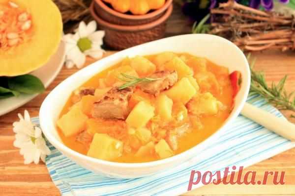 Жаркое со свининой, тыквой и картофелем | CityWomanCafe.com