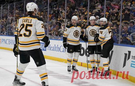 &quot;Бостон&quot; стал четвертой командой в истории НХЛ, выигравшей 60 матчей в регулярном сезоне. В ночь на понедельник &quot;Бостон&quot; в гостях обыграл &quot;Сент-Луис&quot;