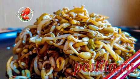 Салат из ростков сои Салат из ростков сои - это очень вкусный и лёгкий в приготовлении салат в корейском стиле. В салате нет майонеза, сметаны, поэтому салат содержит минимум калорий.