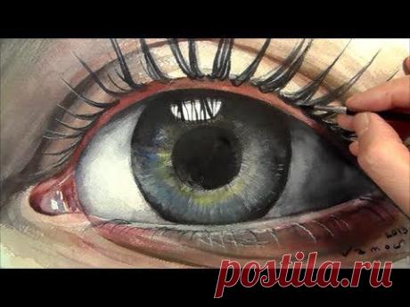 Soul, How to Paint Eye in Watercolour, Time Lapse...